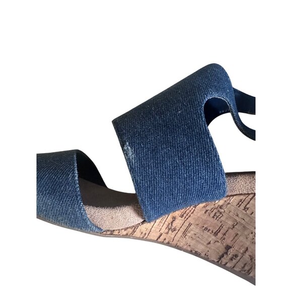 Jones New York blue denim buckle wedge Bailey sandals size 8M - Picture 7 of 7